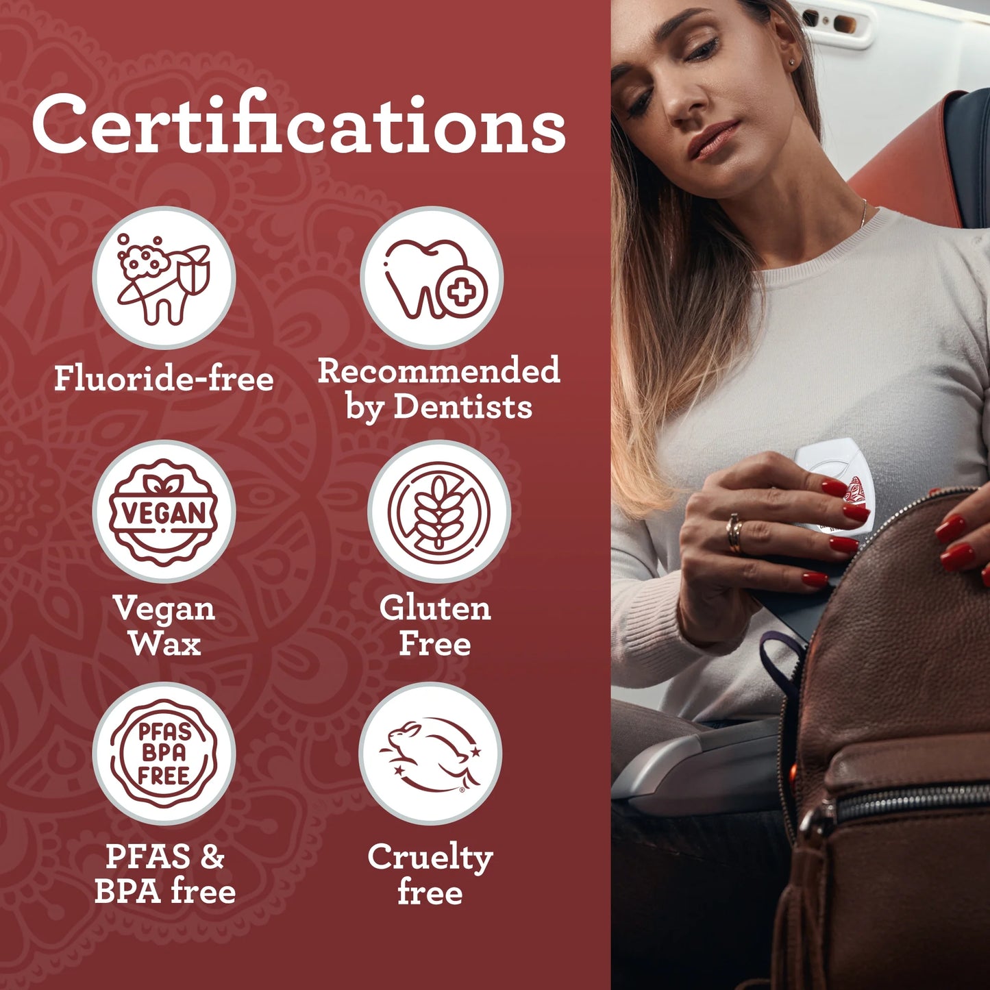 (3 Pack) Expandable Waxed Dental Floss - Deep Gentle String Floss - Cinnamon Flavor - 55 Yards