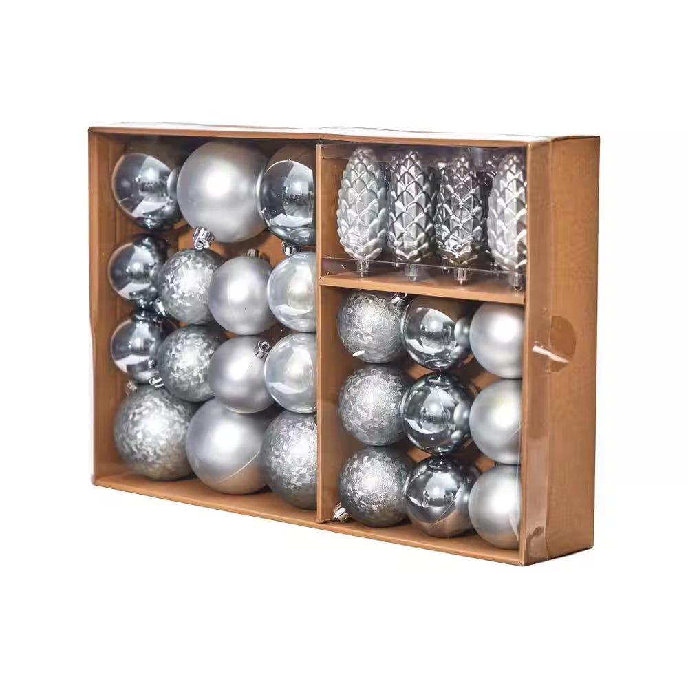 Shatterproof Holiday Christmas Lux Ornament Set with Re - Usable Storage Container (23 - Pack) - myshop
