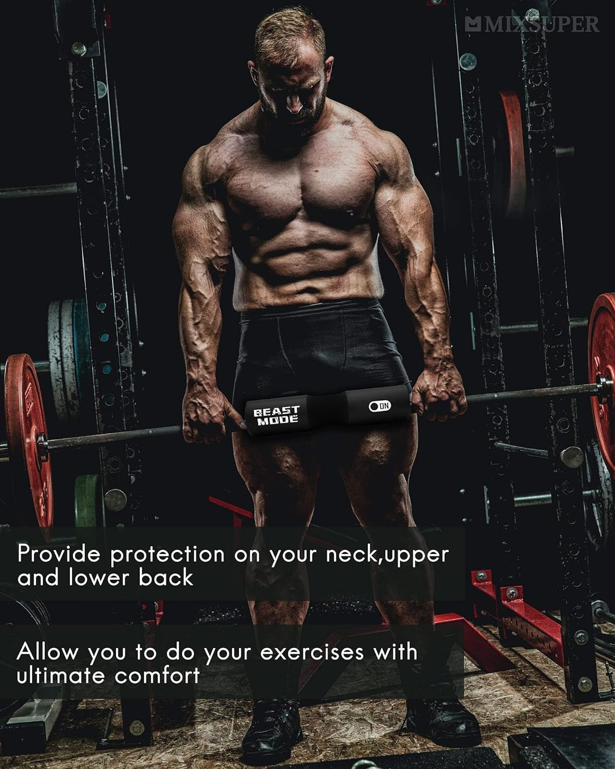 Barbell Squat Pad for Hip Thrusts and Shoulder/Neck Support, Compatible with Olympic and Standard Bars, Includes Straps