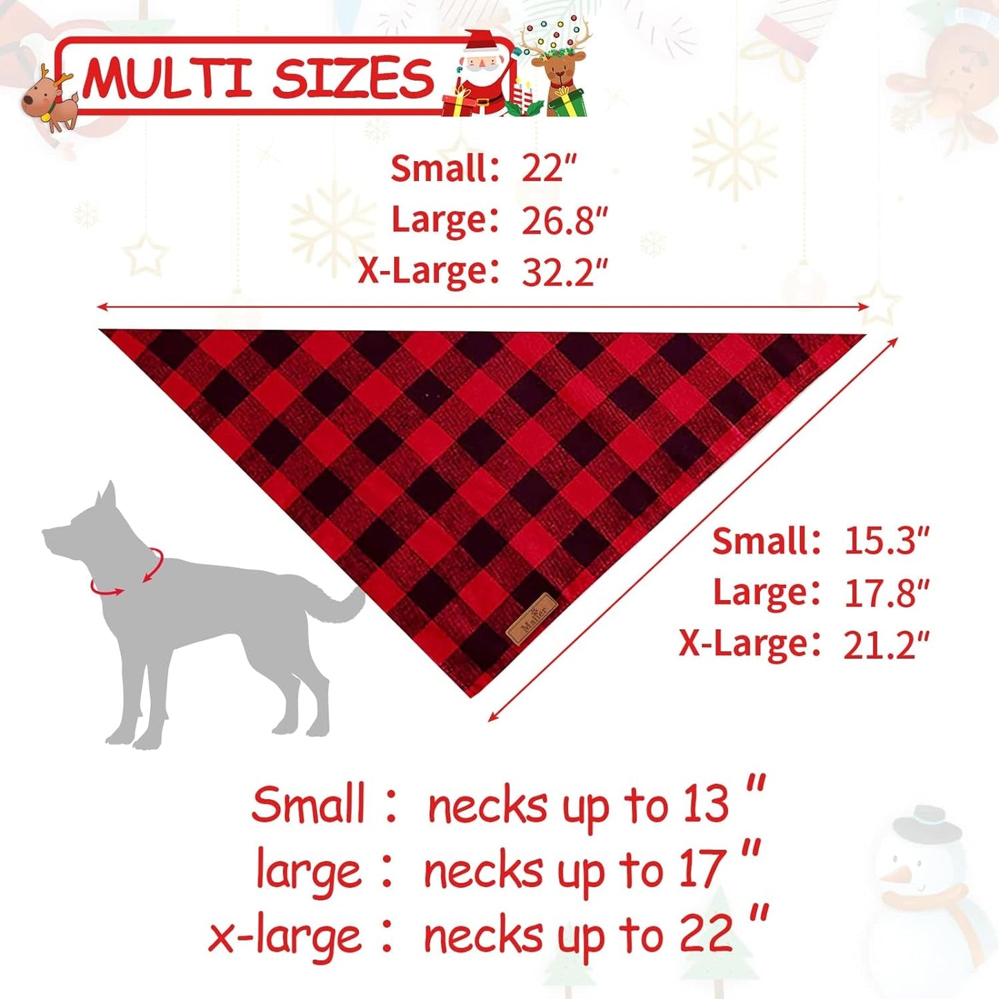 2 Pack Dog Bandanas Christmas Classic Buffalo Red Plaid Pet Scarf Triangle Bibs Kerchief Pet Costume Outfit Accessories for Small Large and Large Dogs Pets (Red + Red Plaid, Small) - myshop