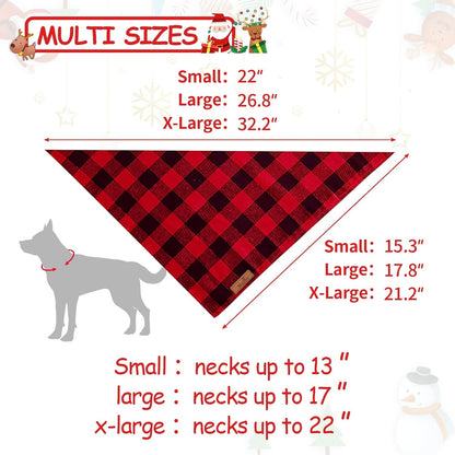 2 Pack Dog Bandanas Christmas Classic Buffalo Red Plaid Pet Scarf Triangle Bibs Kerchief Pet Costume Outfit Accessories for Small Large and Large Dogs Pets (Red + Red Plaid, Small) - myshop