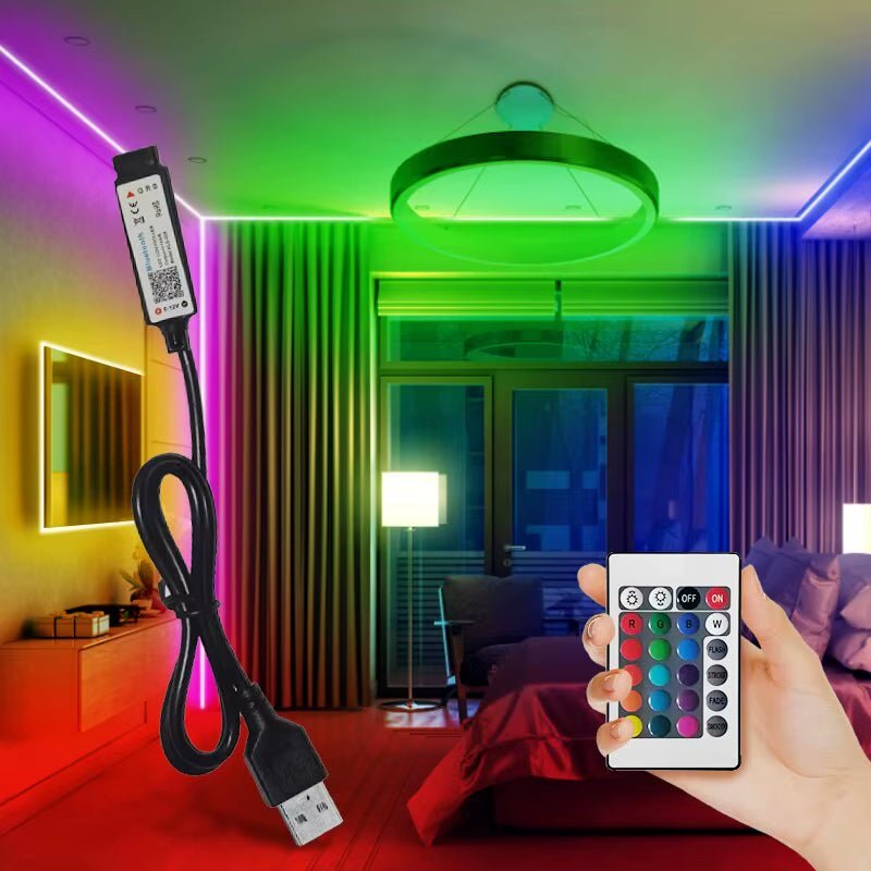 3M USB RGB LED Strip Light 5V SMD 2835 Smart APP Control Bluetooth Flexible Ribbon LED Tape for Computer TV Backlight - myshop