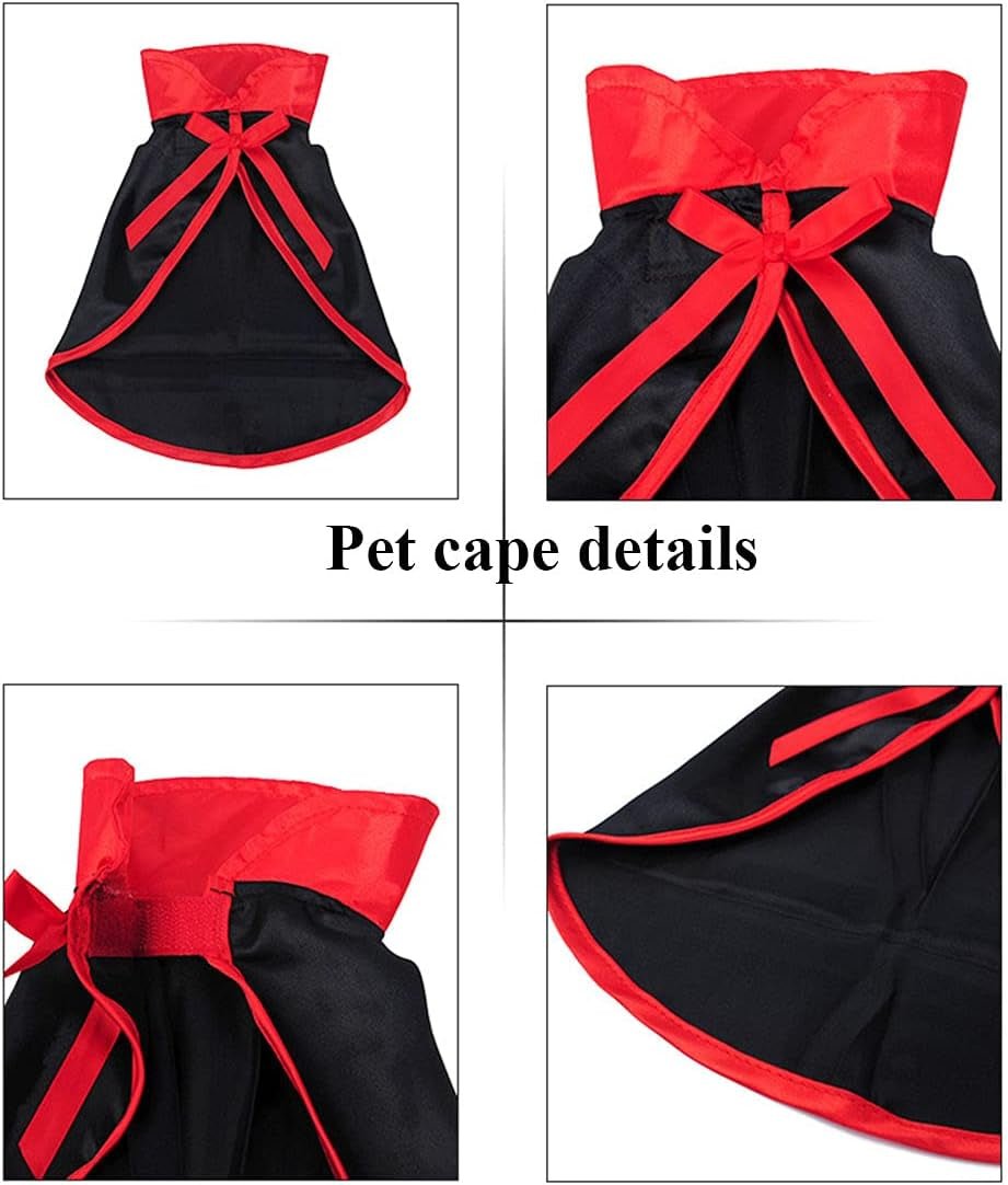 4 Pieces Halloween Pet Costume Set Bat Wings Witch Cloak Wizard Hat for Cats and Small Dogs Cute Puppy Cat Dress up Accessories Cosplay Halloween Party Decorations (Halloween) - myshop