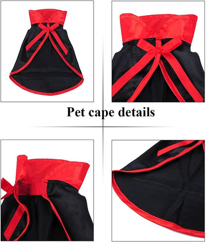 4 Pieces Halloween Pet Costume Set Bat Wings Witch Cloak Wizard Hat for Cats and Small Dogs Cute Puppy Cat Dress up Accessories Cosplay Halloween Party Decorations (Halloween) - myshop