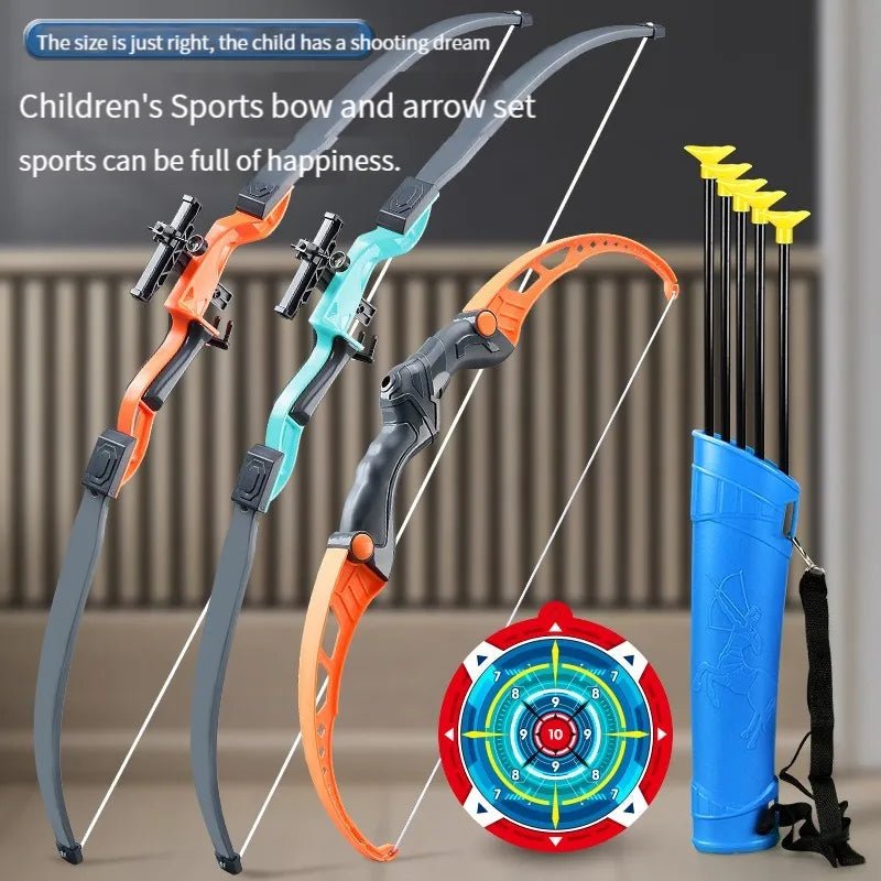 52Cm Bow and Arrow Toy Set for Children Archery Practice Recurve Outdoor Sorts Shooting Toy with Target Boys Kids Gifts - myshop