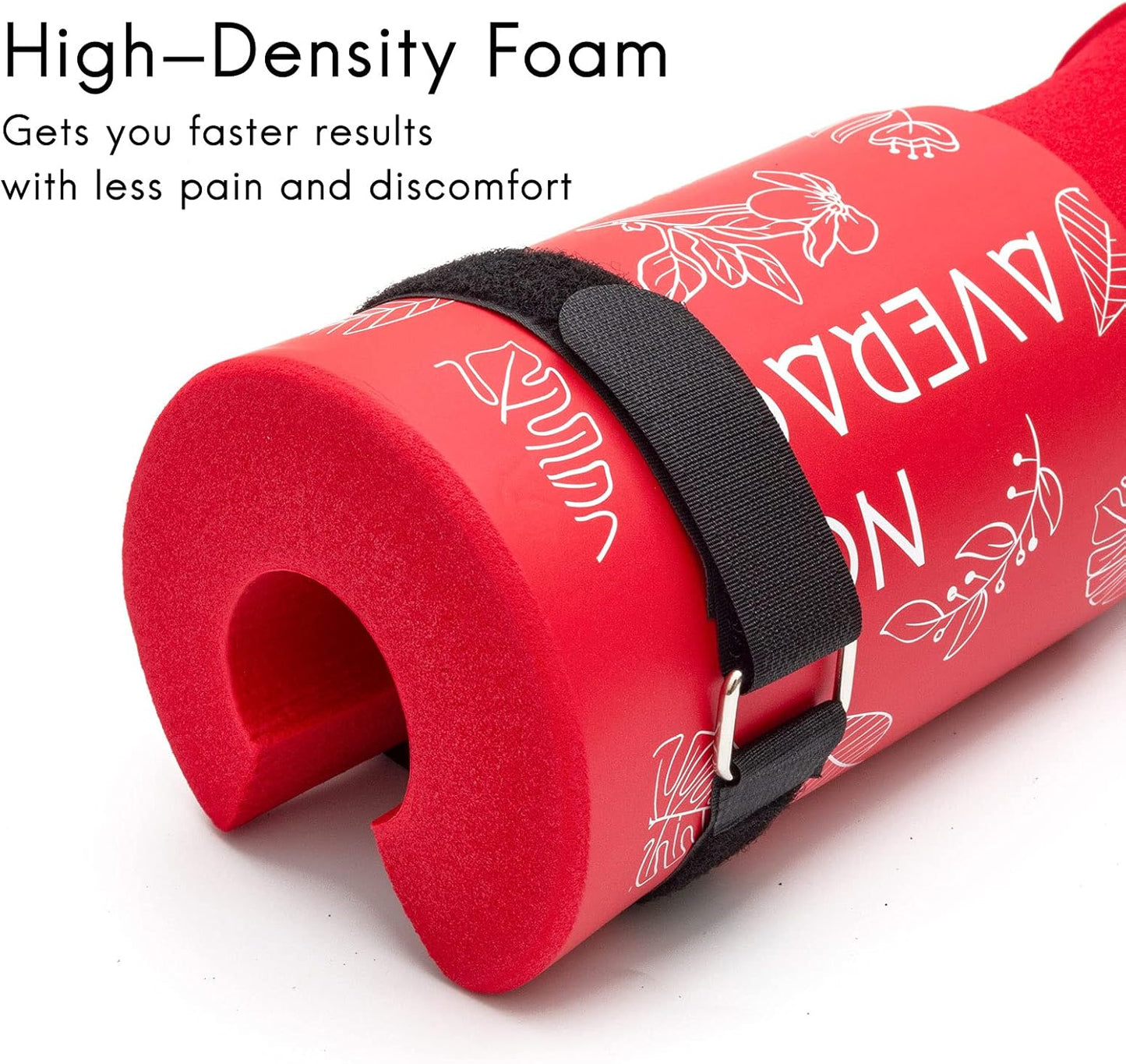 Barbell Squat Pad for Hip Thrusts and Shoulder/Neck Support, Compatible with Olympic and Standard Bars, Includes Straps