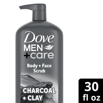 (4 Pack)  Purifying Hydrating Face & Body Wash for Men Charcoal & Clay, 30 Oz