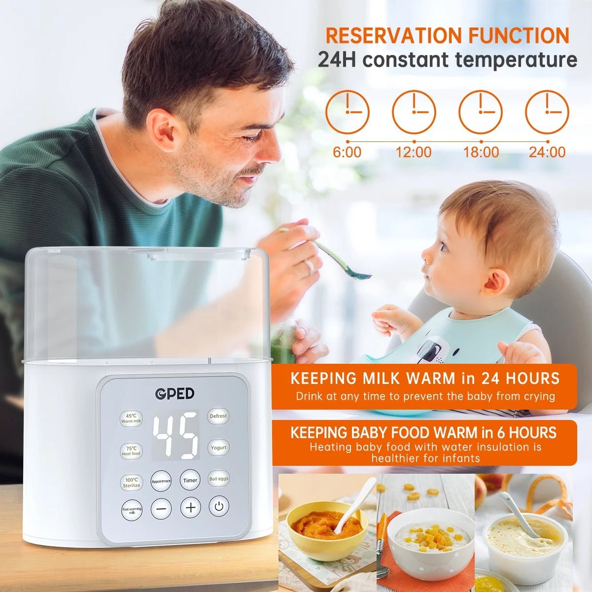 Baby Bottle Warmer, 9 - In - 1 Fast Baby Food Heater & Defrost, Double Bottle Warmer with Appointment &Timer, Bpa - Free, Accurate Temperature Control for Breastmilk & Formula, LCD Display - myshop