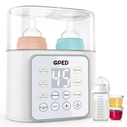 Baby Bottle Warmer, 9 - In - 1 Fast Baby Food Heater & Defrost, Double Bottle Warmer with Appointment &Timer, Bpa - Free, Accurate Temperature Control for Breastmilk & Formula, LCD Display - myshop