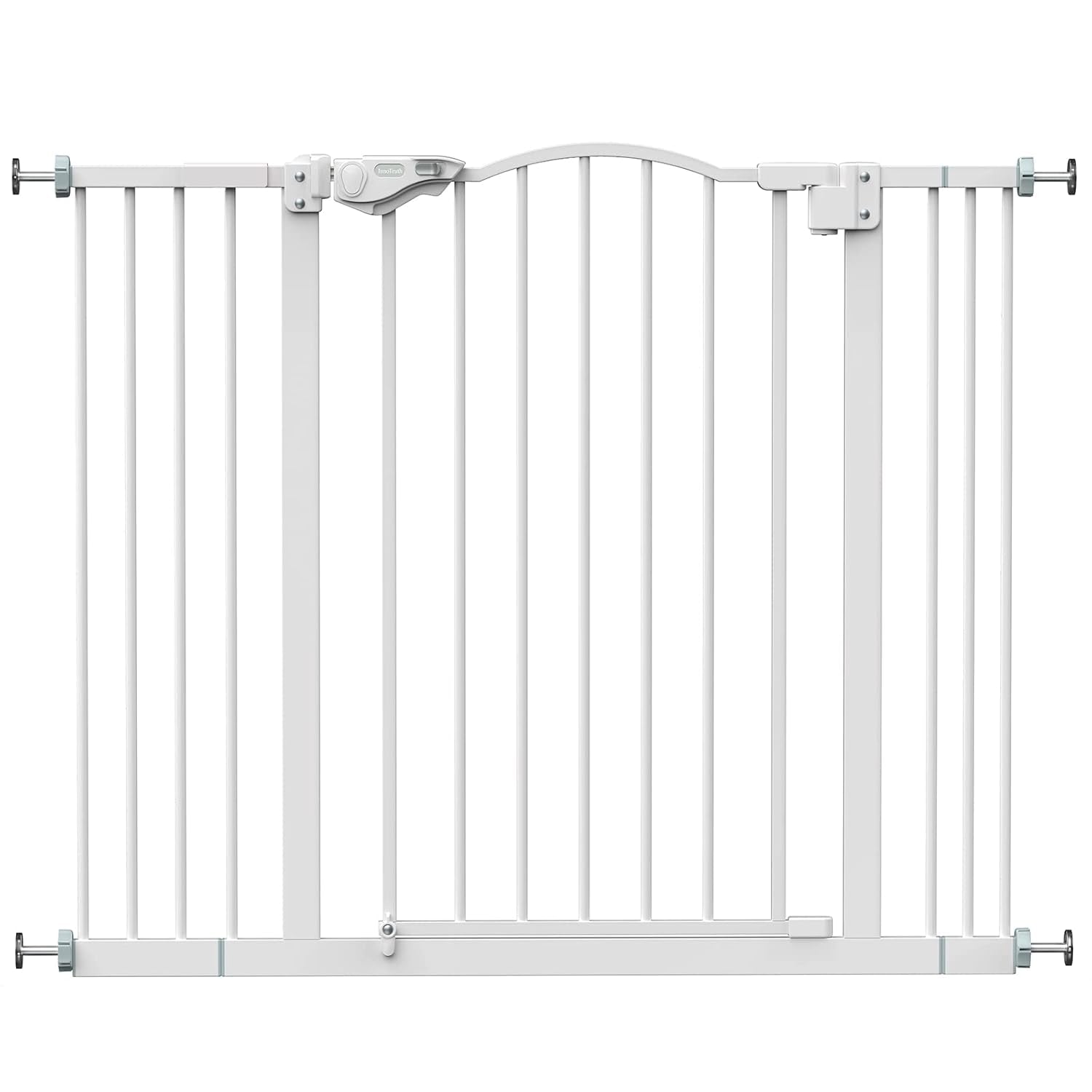 Baby Gate for Stairs and Doorways, 29 - 39.6" W X 30" H Wide Pressure Mounted Gate, Auto - Close Dual Lock Safety Gate, Metal Pet Gate for Dogs, Easy Walk - Through Design for Home,White - myshop
