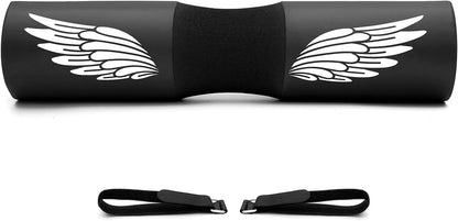 Barbell Squat Pad for Hip Thrusts and Shoulder/Neck Support, Compatible with Olympic and Standard Bars, Includes Straps