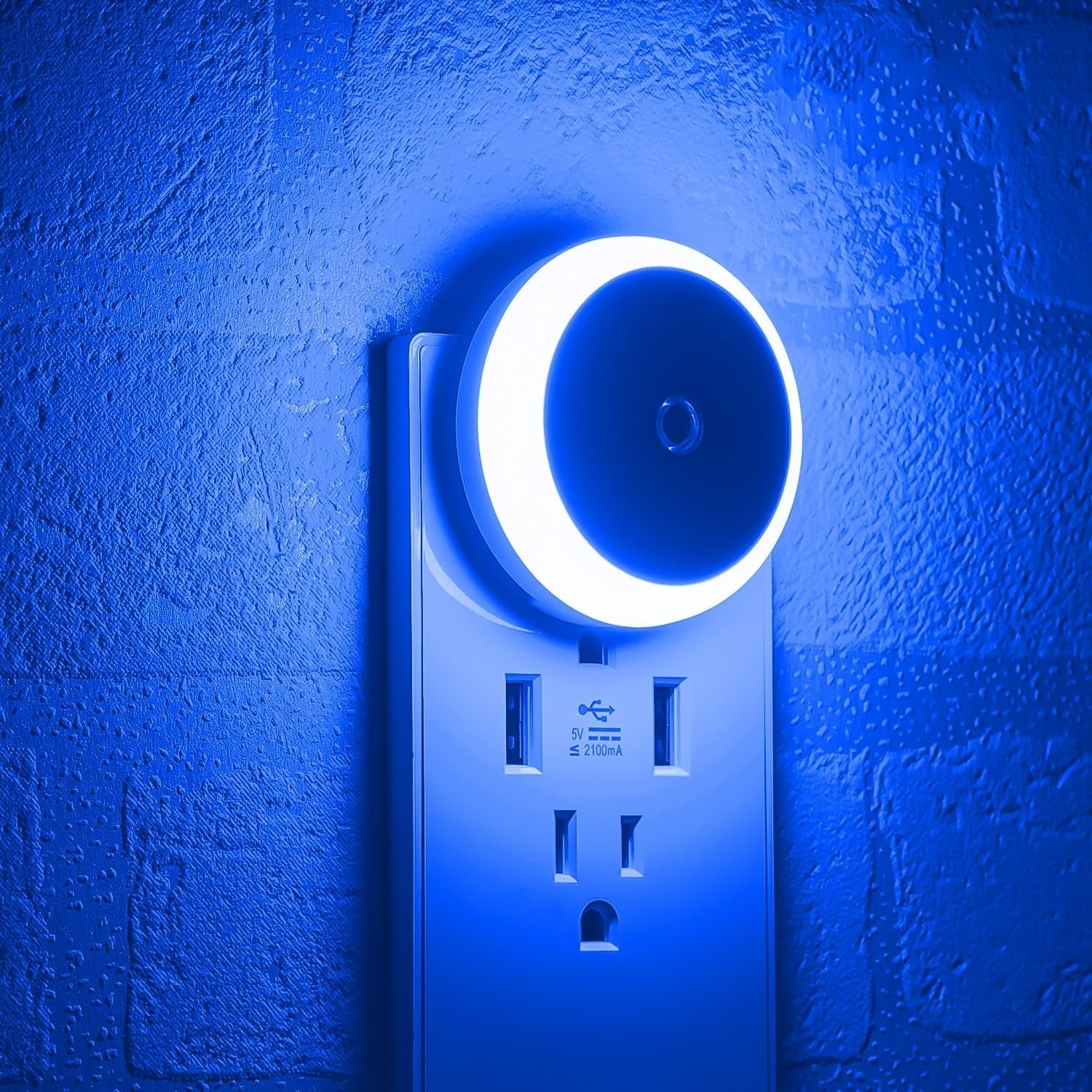 Blue LED Night Light with Dusk to Dawn Smart Sensor, Energy Efficient Plug - In Design for Bathroom, Kitchen, Bedroom, Hallway, and Stairway - 2 Pack - myshop