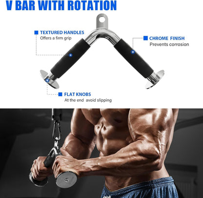 Cable Machine Attachment, LAT Pulldown Attachments, Cable Attachments for Gym, Home Gym Accessories - myshop