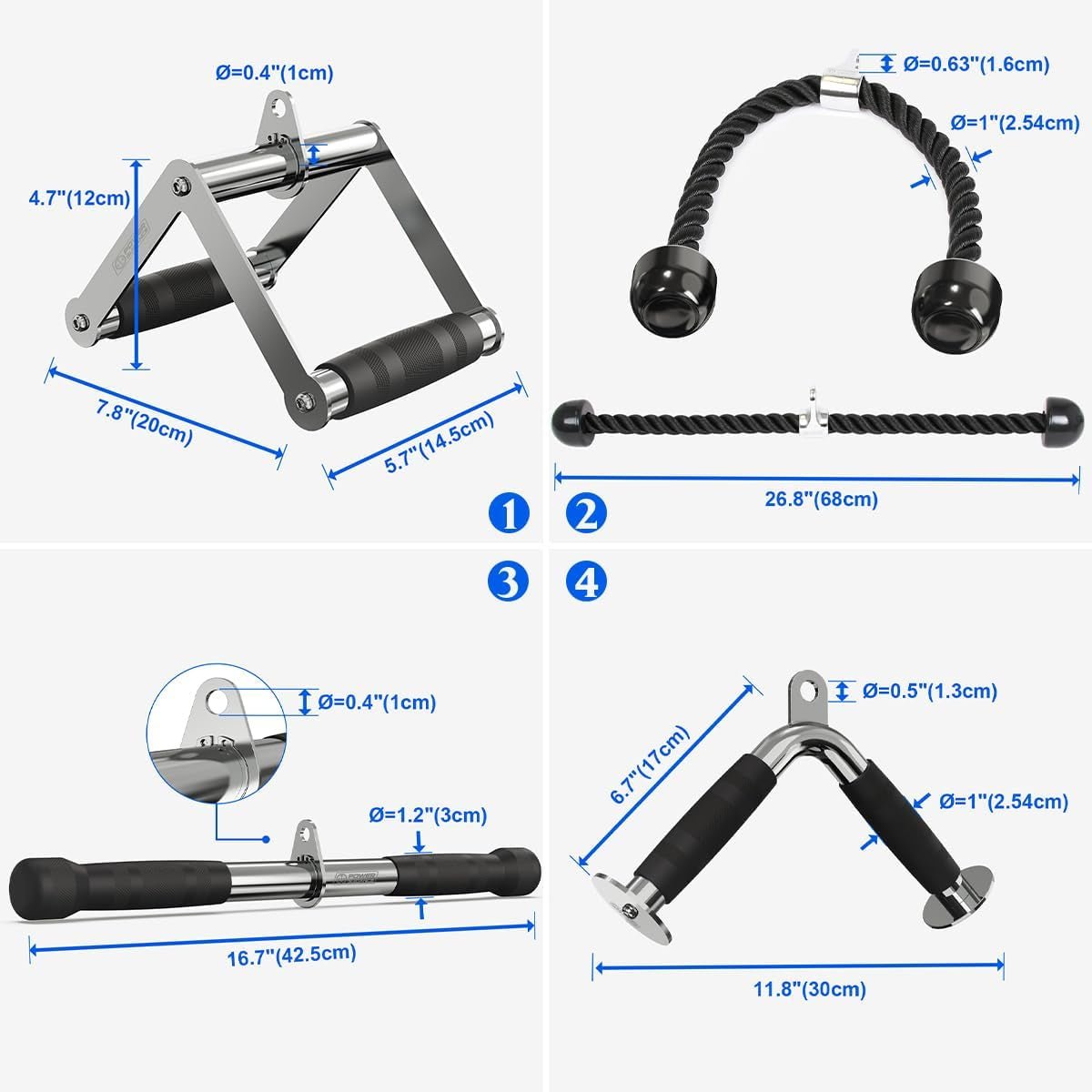 Cable Machine Attachment, LAT Pulldown Attachments, Cable Attachments for Gym, Home Gym Accessories - myshop