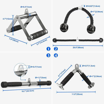 Cable Machine Attachment, LAT Pulldown Attachments, Cable Attachments for Gym, Home Gym Accessories - myshop