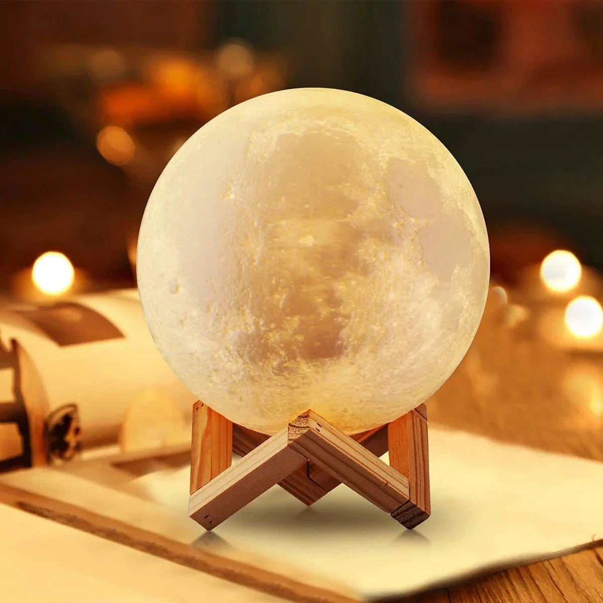 D5 Starry Moon Lamp 8Cm - LED Night Light with Stand, Perfect for Bedroom Decor and Gifts - myshop