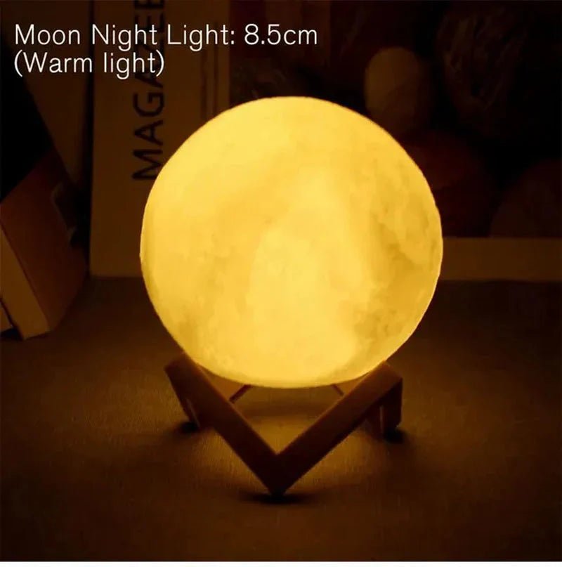D5 Starry Moon Lamp 8Cm - LED Night Light with Stand, Perfect for Bedroom Decor and Gifts - myshop