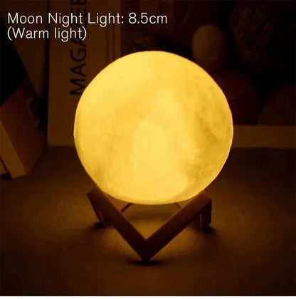D5 Starry Moon Lamp 8Cm - LED Night Light with Stand, Perfect for Bedroom Decor and Gifts - myshop
