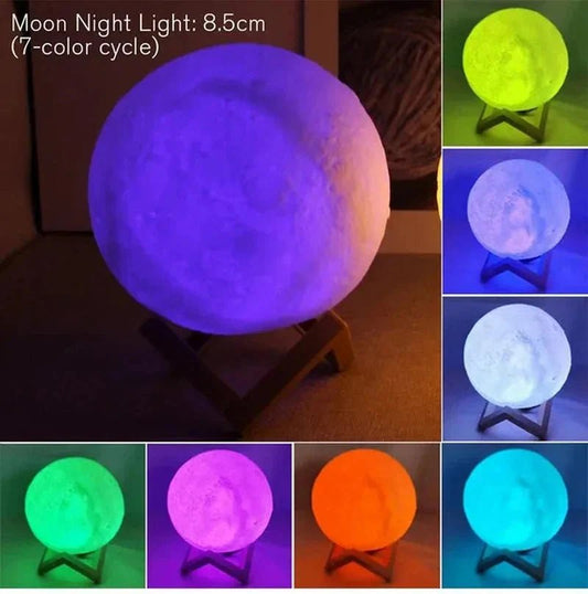 D5 Starry Moon Lamp 8Cm - LED Night Light with Stand, Perfect for Bedroom Decor and Gifts - myshop