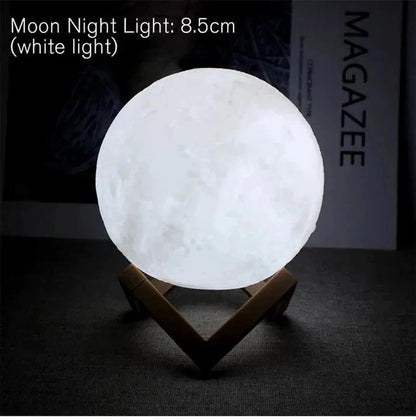 D5 Starry Moon Lamp 8Cm - LED Night Light with Stand, Perfect for Bedroom Decor and Gifts - myshop