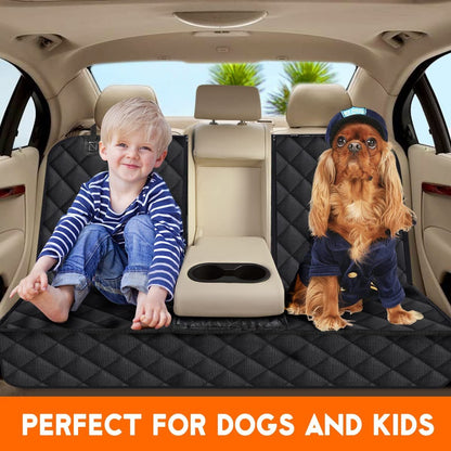 Dog Car Seat Cover, Back Seat Cover for Dogs Pet Car Seat Protector Waterproof Bench Car Seat Cover, Non - Slip Reat Seat Cover Fits Middle Armrest for Most Cars Trucks Suvs - Black - myshop