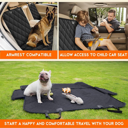 Dog Car Seat Cover, Back Seat Cover for Dogs Pet Car Seat Protector Waterproof Bench Car Seat Cover, Non - Slip Reat Seat Cover Fits Middle Armrest for Most Cars Trucks Suvs - Black - myshop