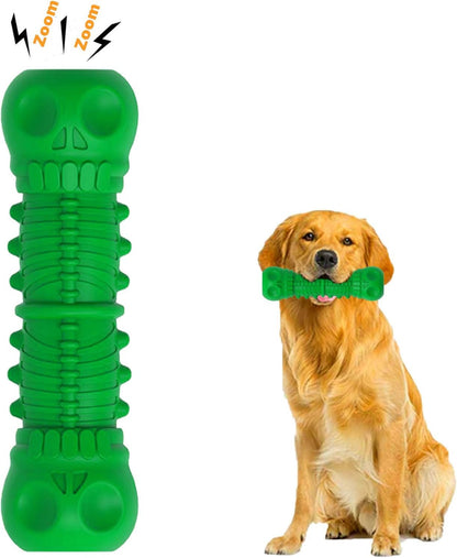 Dog Squeaky Toys Almost Indestructible Tough Durable Dog Toys Dog Chew Green Toys Large Medium Dogs Aggressive Chewers Stick Toys Chew Toys,Milk Flavor Non - Toxic Natural Rubber Skulls Dog Toys - myshop
