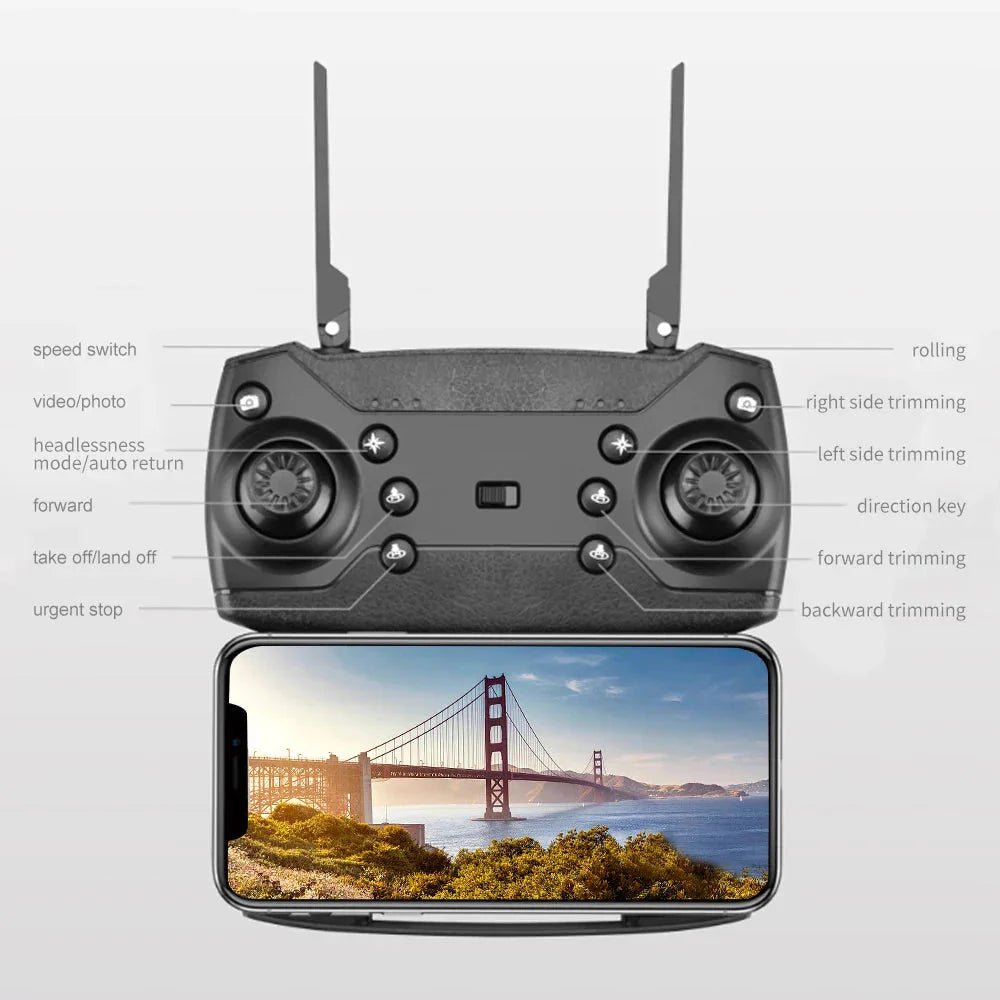 E88 Pro Foldable Quadcopter Drone - WIFI FPV, HD 4K Camera, Altitude Hold - myshop