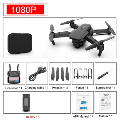 E88 Pro Foldable Quadcopter Drone - WIFI FPV, HD 4K Camera, Altitude Hold - myshop