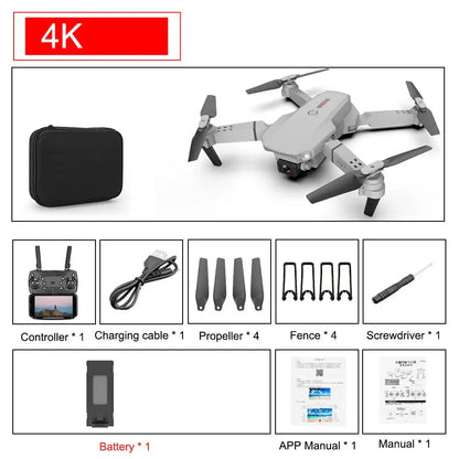 E88 Pro Foldable Quadcopter Drone - WIFI FPV, HD 4K Camera, Altitude Hold - myshop