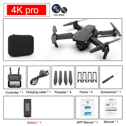 E88 Pro Foldable Quadcopter Drone - WIFI FPV, HD 4K Camera, Altitude Hold - myshop