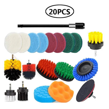 Electric Drill Brush Attachment Set Power Scrubber Brush Car Polisher Kitchen Bathroom Cleaning Tool Car Detailig Brushes - myshop