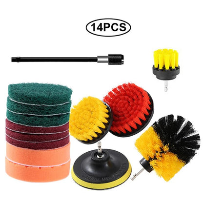 Electric Drill Brush Attachment Set Power Scrubber Brush Car Polisher Kitchen Bathroom Cleaning Tool Car Detailig Brushes - myshop