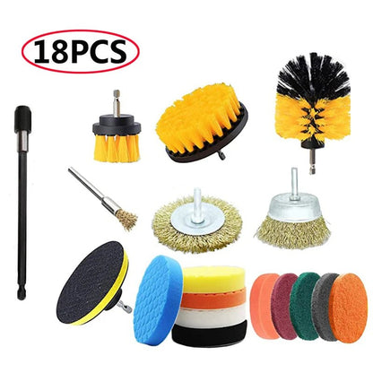 Electric Drill Brush Attachment Set Power Scrubber Brush Car Polisher Kitchen Bathroom Cleaning Tool Car Detailig Brushes - myshop
