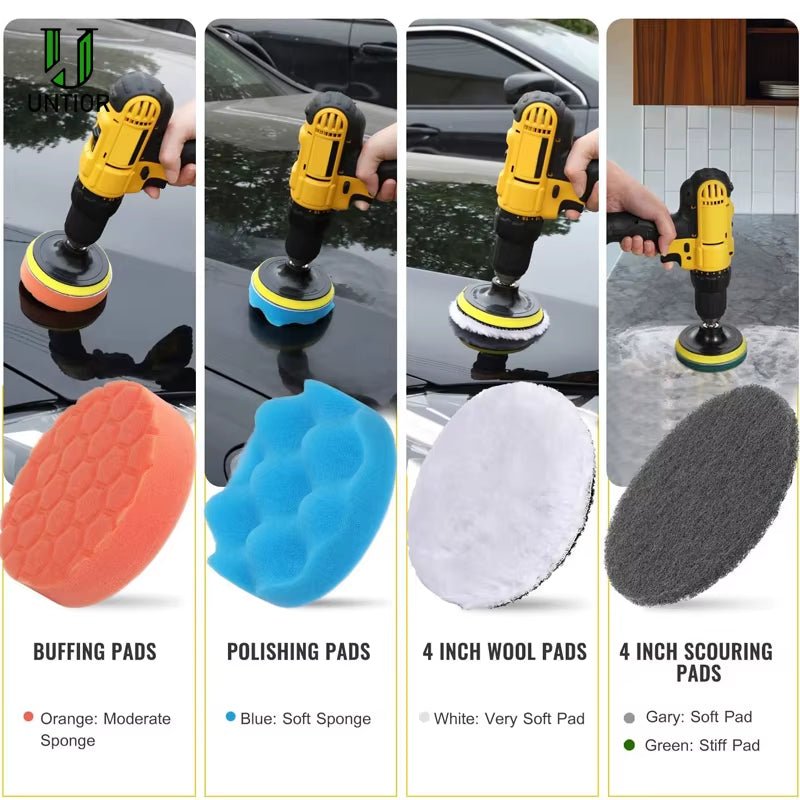 Electric Drill Brush Attachment Set Power Scrubber Brush Car Polisher Kitchen Bathroom Cleaning Tool Car Detailig Brushes - myshop