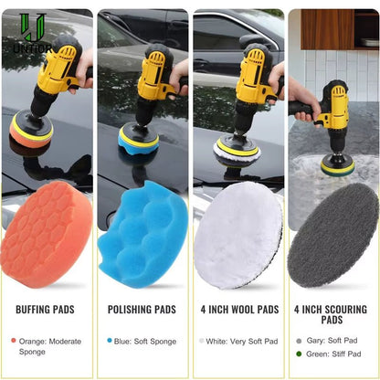 Electric Drill Brush Attachment Set Power Scrubber Brush Car Polisher Kitchen Bathroom Cleaning Tool Car Detailig Brushes - myshop