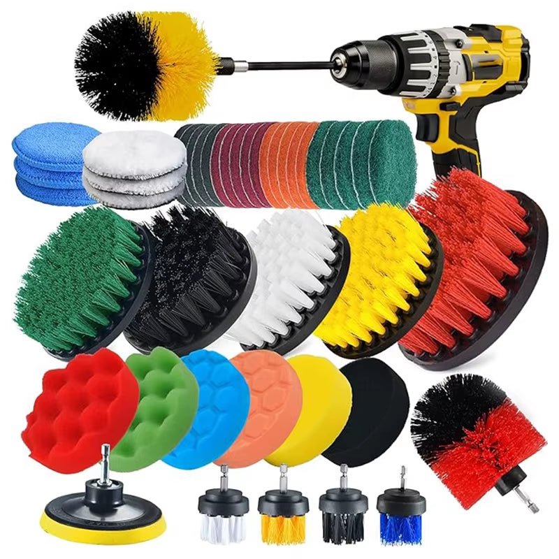 Electric Drill Brush Attachment Set Power Scrubber Brush Car Polisher Kitchen Bathroom Cleaning Tool Car Detailig Brushes - myshop