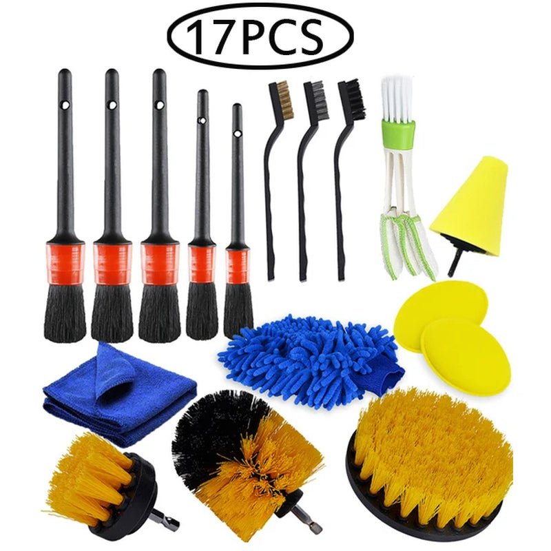 Electric Drill Brush Attachment Set Power Scrubber Brush Car Polisher Kitchen Bathroom Cleaning Tool Car Detailig Brushes - myshop