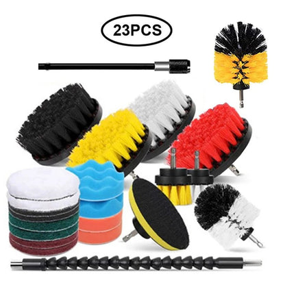 Electric Drill Brush Attachment Set Power Scrubber Brush Car Polisher Kitchen Bathroom Cleaning Tool Car Detailig Brushes - myshop