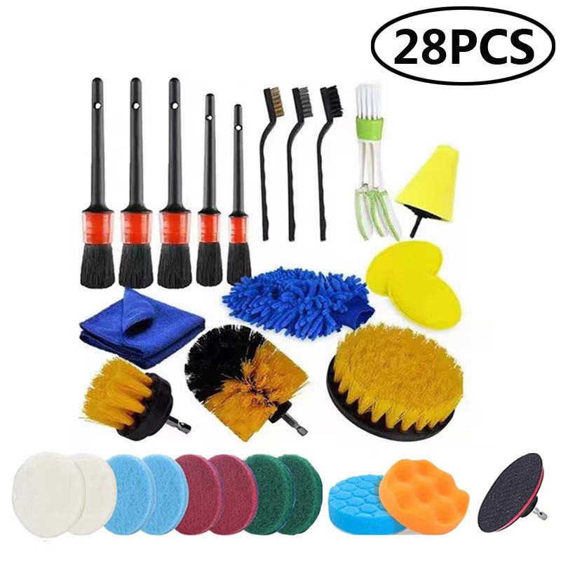 Electric Drill Brush Attachment Set Power Scrubber Brush Car Polisher Kitchen Bathroom Cleaning Tool Car Detailig Brushes - myshop