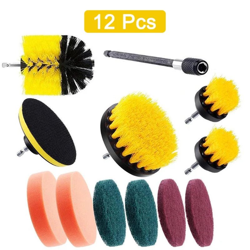 Electric Drill Brush Attachment Set Power Scrubber Brush Car Polisher Kitchen Bathroom Cleaning Tool Car Detailig Brushes - myshop