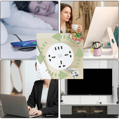 EU Plug AC Outlet Smart Home Power Strip – Multipurpose Electrical Extension Cord with USB Ports & Fast Charging - myshop