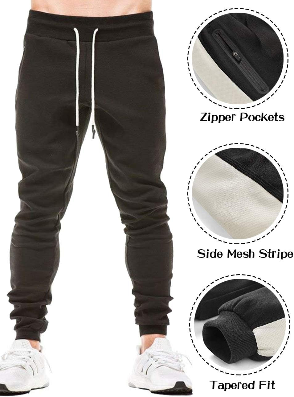 Men's Athletic Cotton Jogger Pants - Stretchy Fitness and Running Trousers in Wine Red