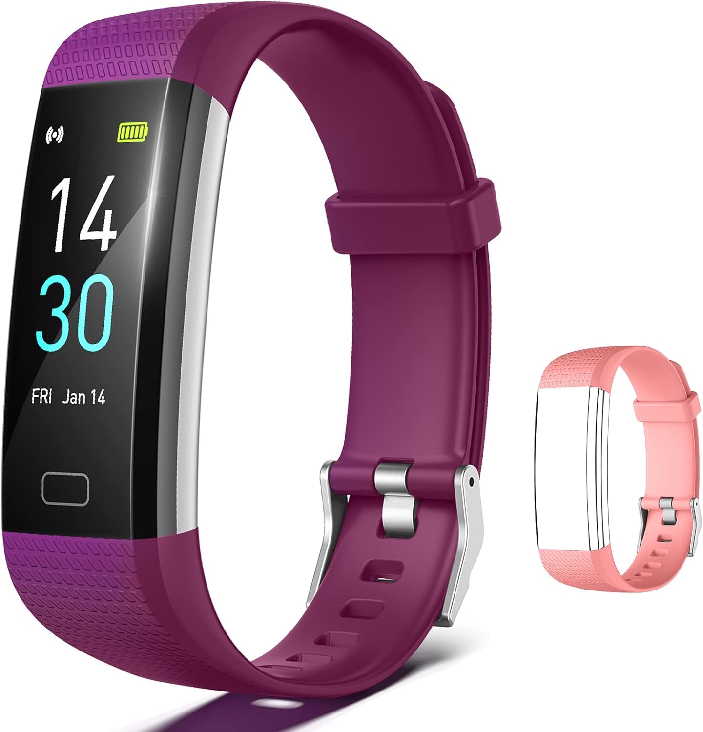 Fitness Trackers for Women, Step Tracker, Activity Tracker, Waterproof Fitness, 16 Sports Modes Health Tracker for Women, Men, Gift (Purple/Pink) - myshop