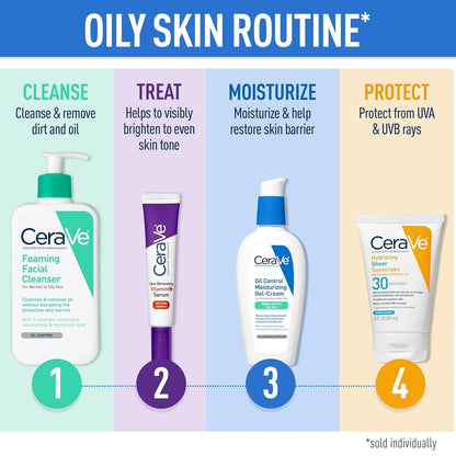 Foaming Facial Cleanser, Daily Face Wash for Oily Skin, Hyaluronic Acid + Ceramides + Niacinamide, Fragrance Free & Paraben Free, Non - Drying Oil Control Face Wash, 19 Fluid Ounce - myshop