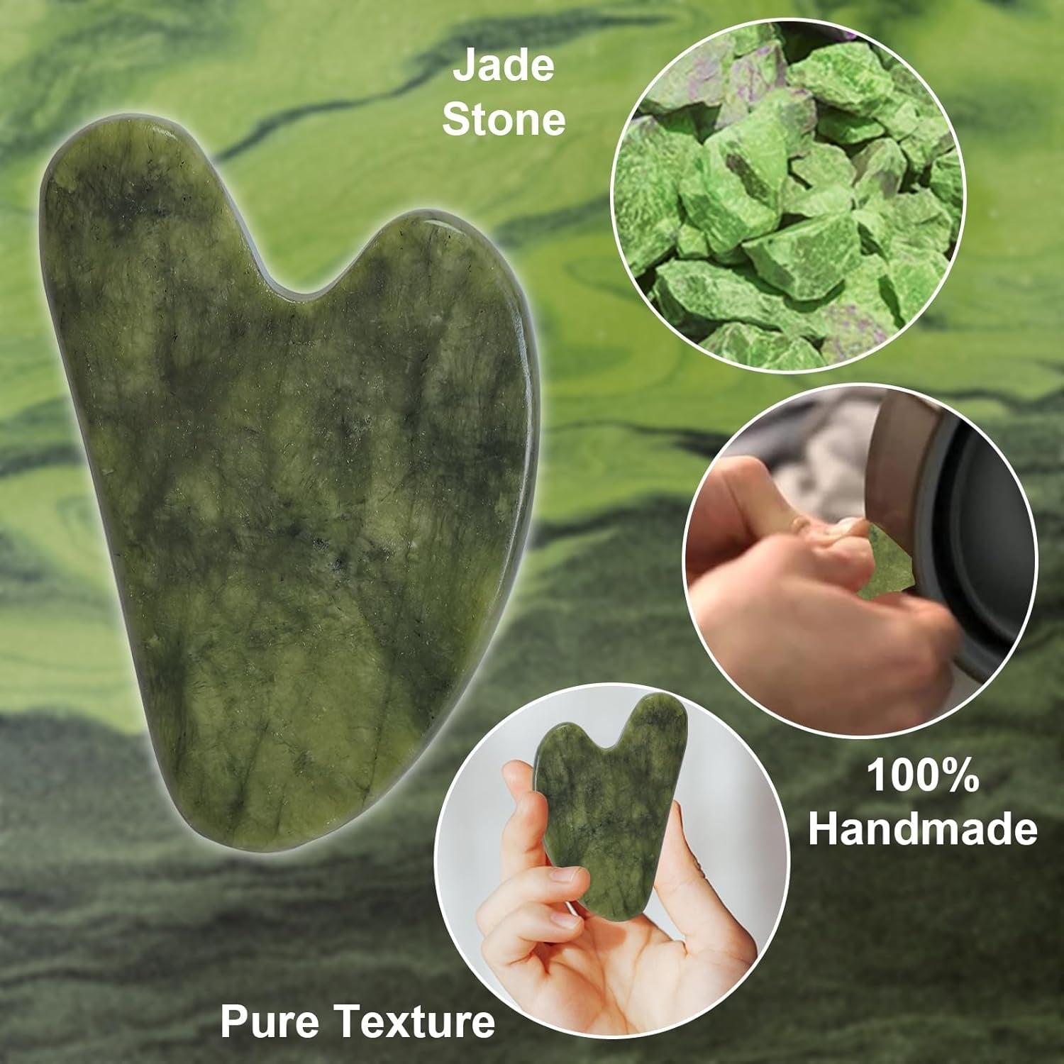 Gua Sha Facial Tools for Skin Care Massage Tools for Self Care Jade Body Guasha Stone Spa Kit Face Sculpting Tool for Beauty Puffiness Reduction Muscle Tension Relief Jawline Sculptor Green - myshop