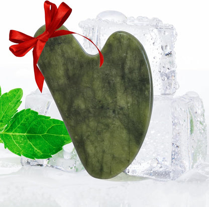 Gua Sha Facial Tools for Skin Care Massage Tools for Self Care Jade Body Guasha Stone Spa Kit Face Sculpting Tool for Beauty Puffiness Reduction Muscle Tension Relief Jawline Sculptor Green - myshop