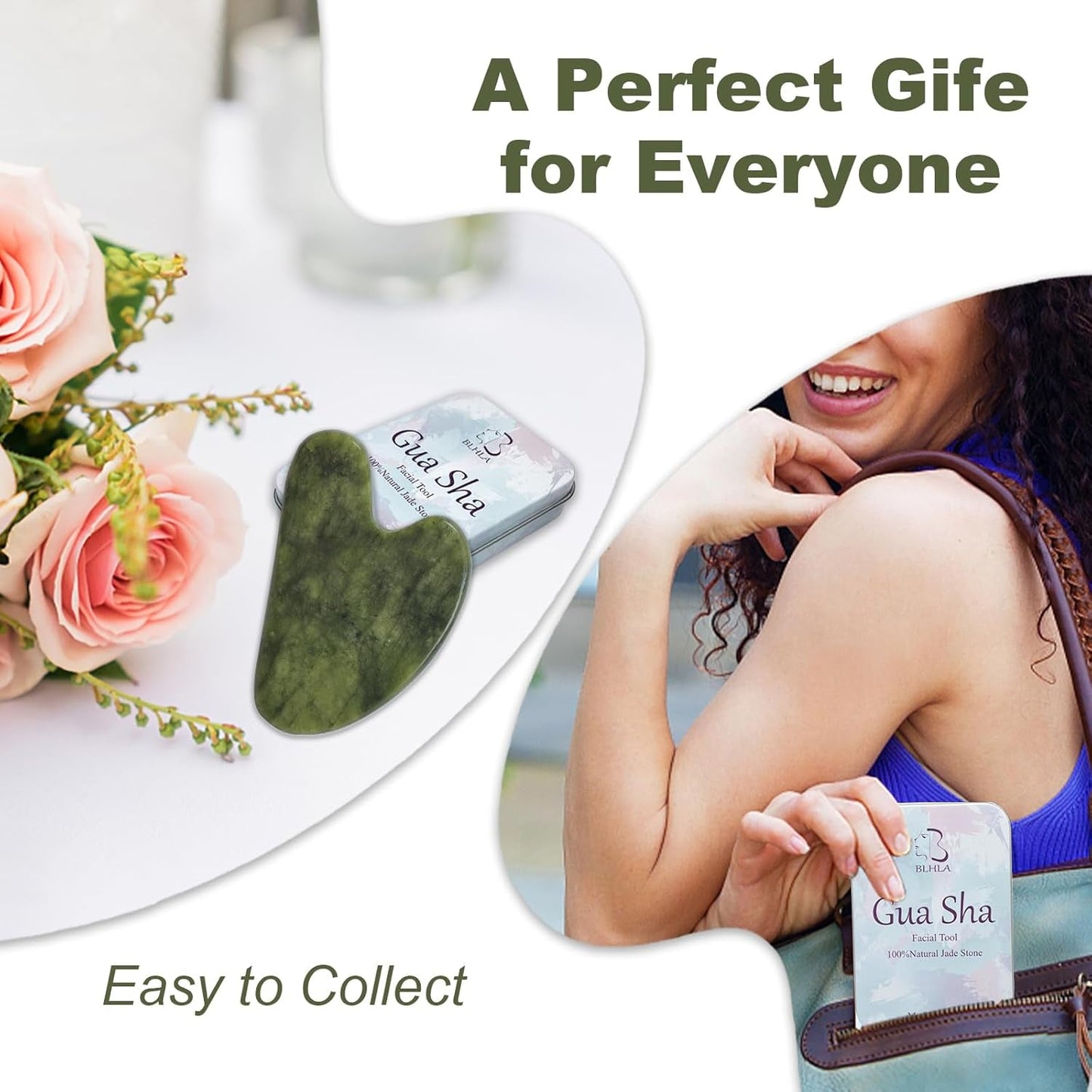 Gua Sha Facial Tools for Skin Care Massage Tools for Self Care Jade Body Guasha Stone Spa Kit Face Sculpting Tool for Beauty Puffiness Reduction Muscle Tension Relief Jawline Sculptor Green - myshop