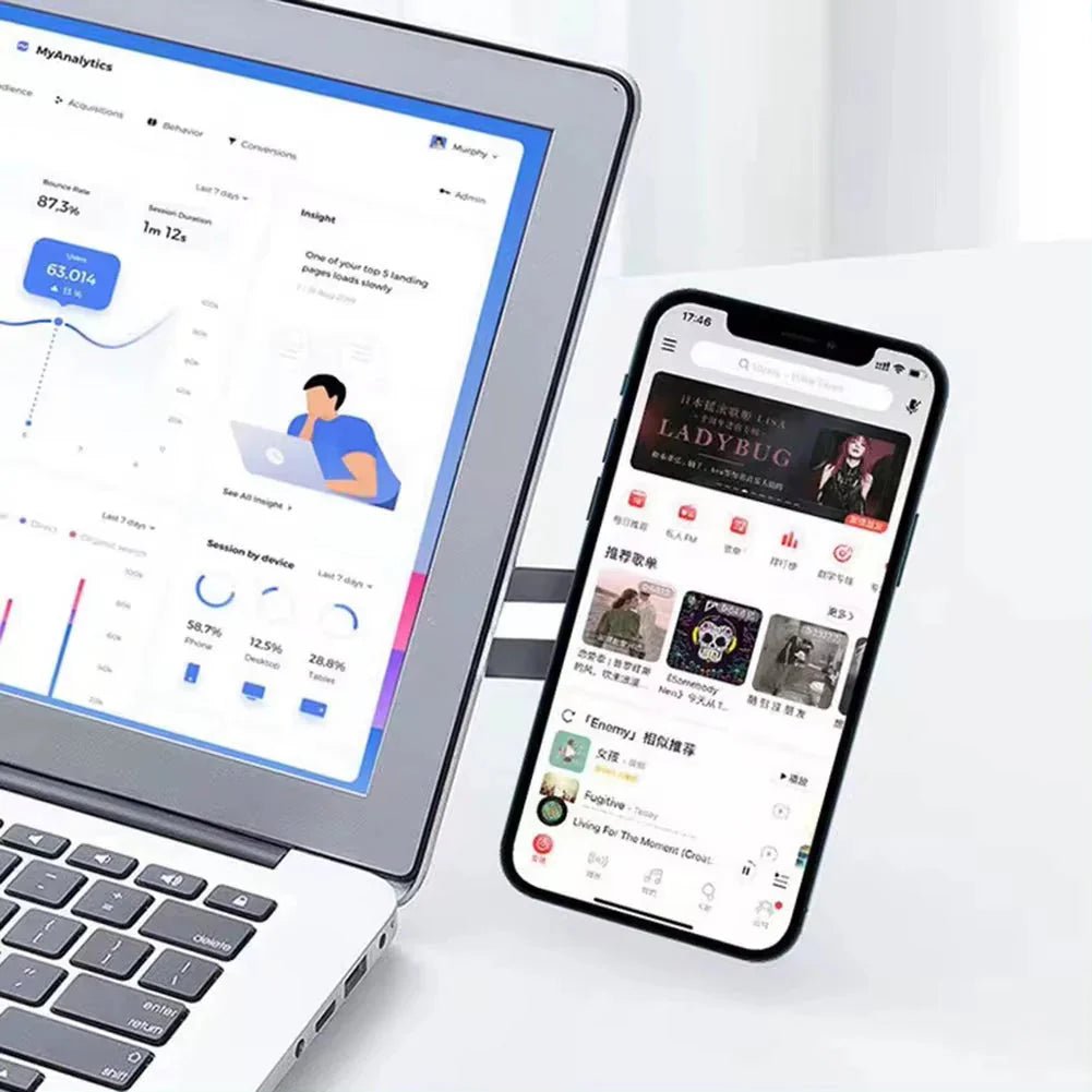 Metal Expansion Phone Stand for Laptop and Tesla Vehicles - Magnetic Folding Phone Holder with 15W Fast Charger - myshop