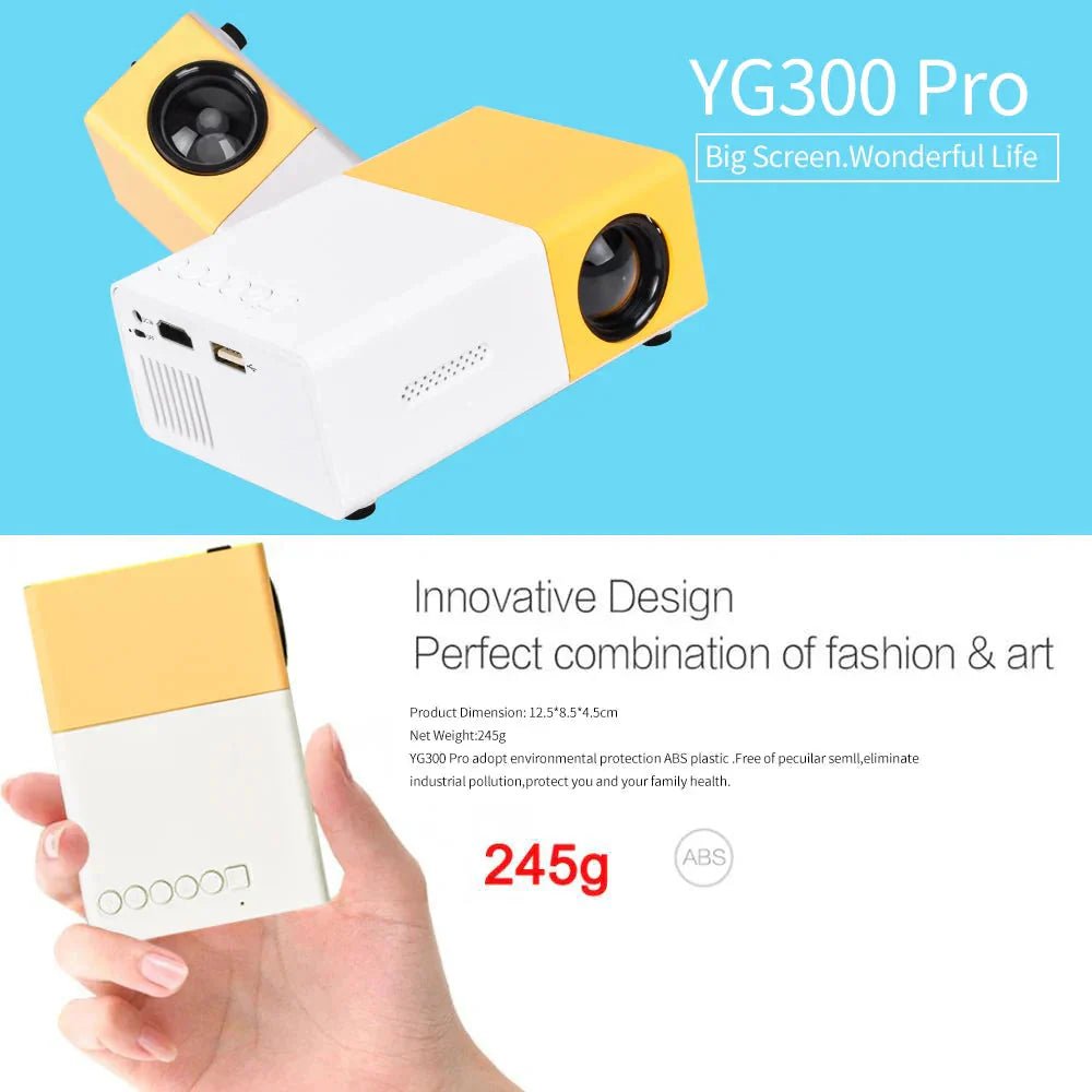 Mini Projector – 1080P Full HD Support, Portable LED Projector, 4K Video Playback, Multiple Connectivity Options - myshop